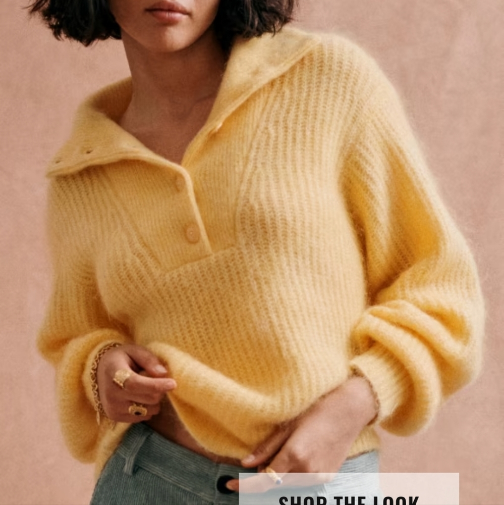 Sezane Mickey Jumper Pastel Yellow M